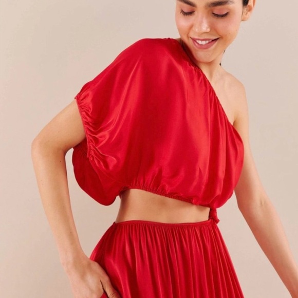 Farm Rio One Shoulder Cutout Maxi Dress Size M
Red Puff Sleeve - Picture 2 of 3